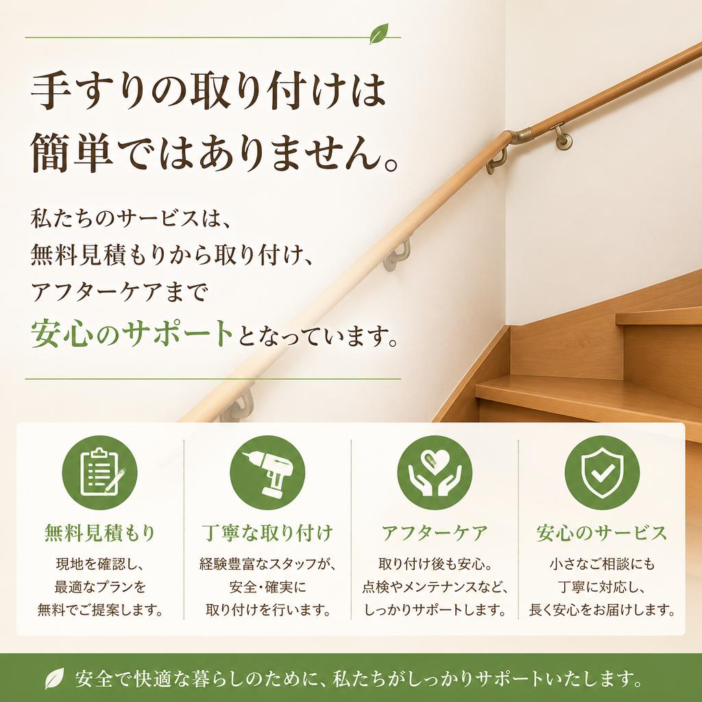 取り付けの流れとサービス内容