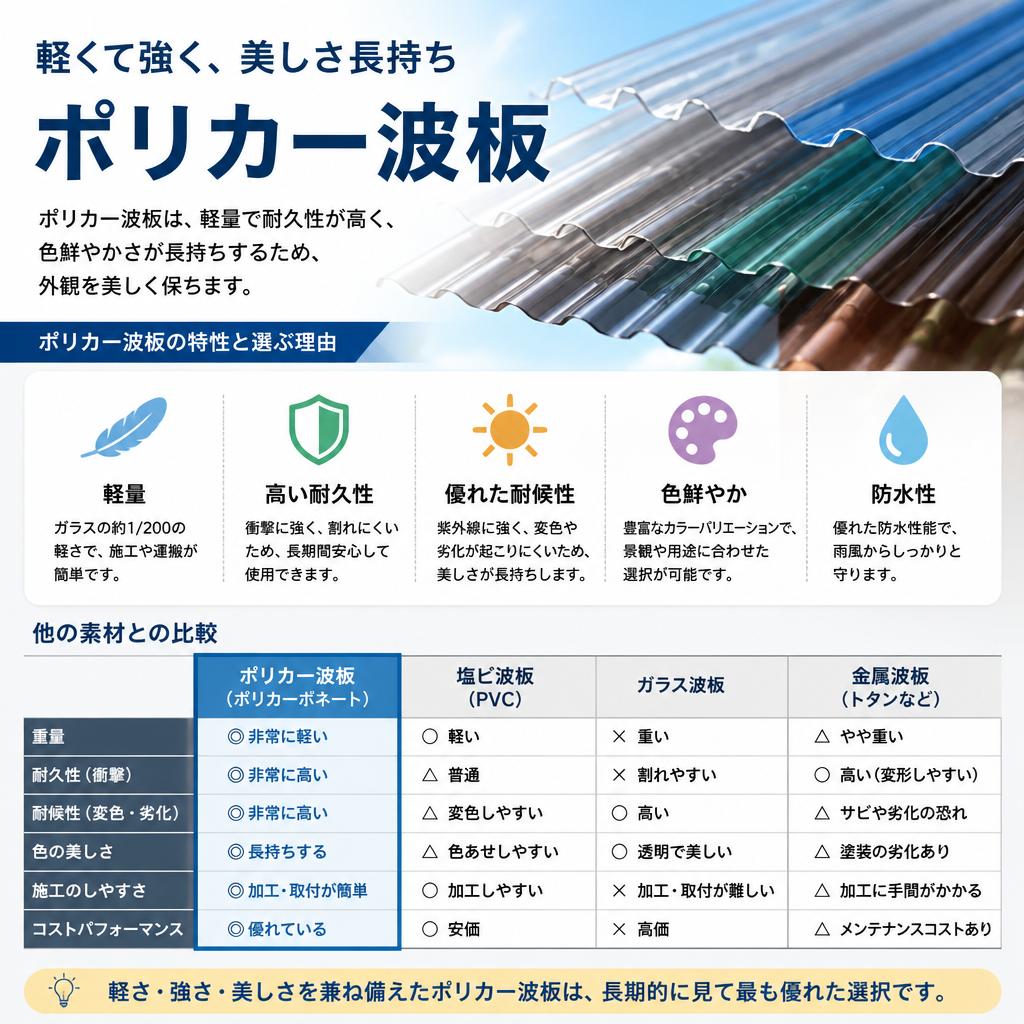 ポリカー波板のメリット