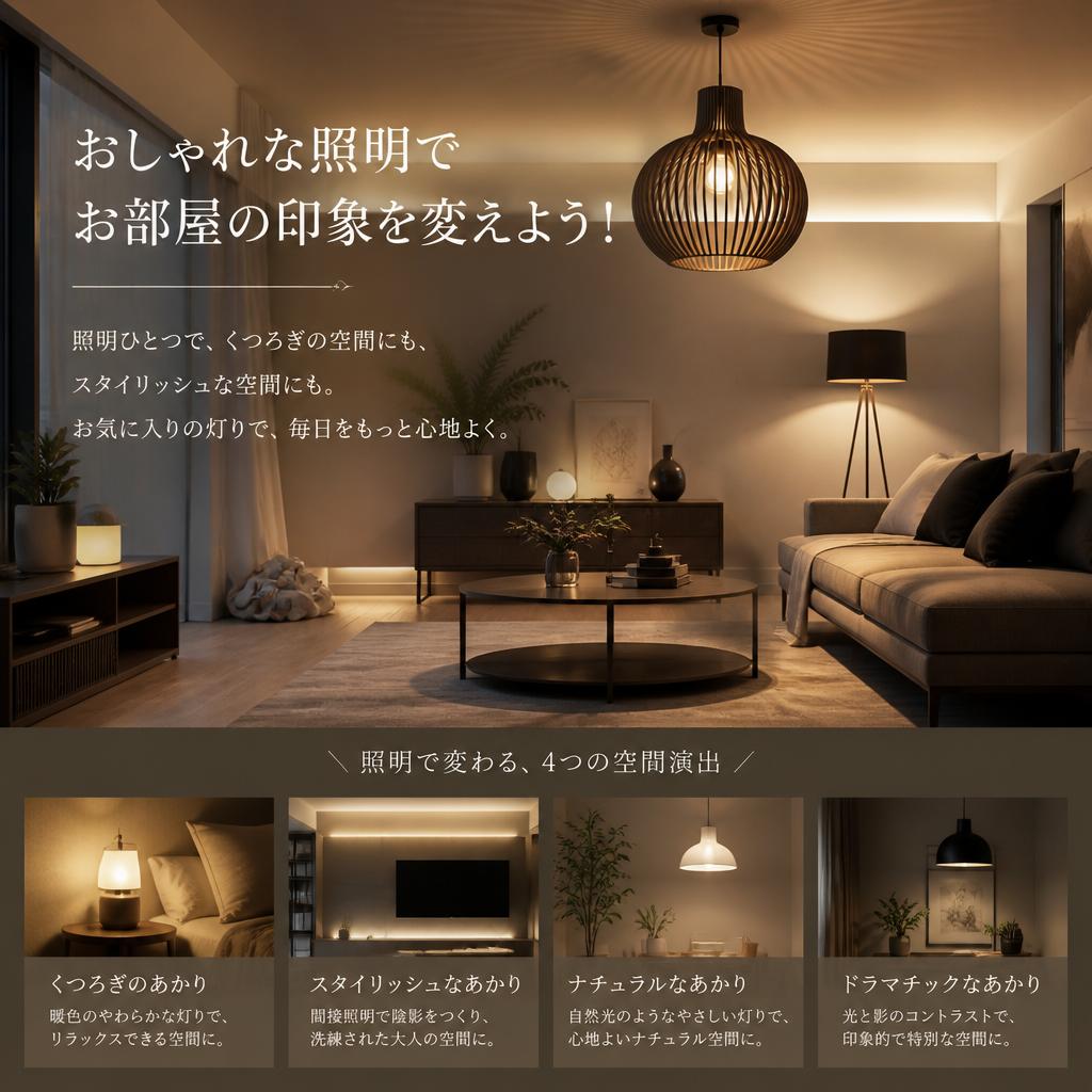 おしゃれな照明でお部屋の印象を変えよう！